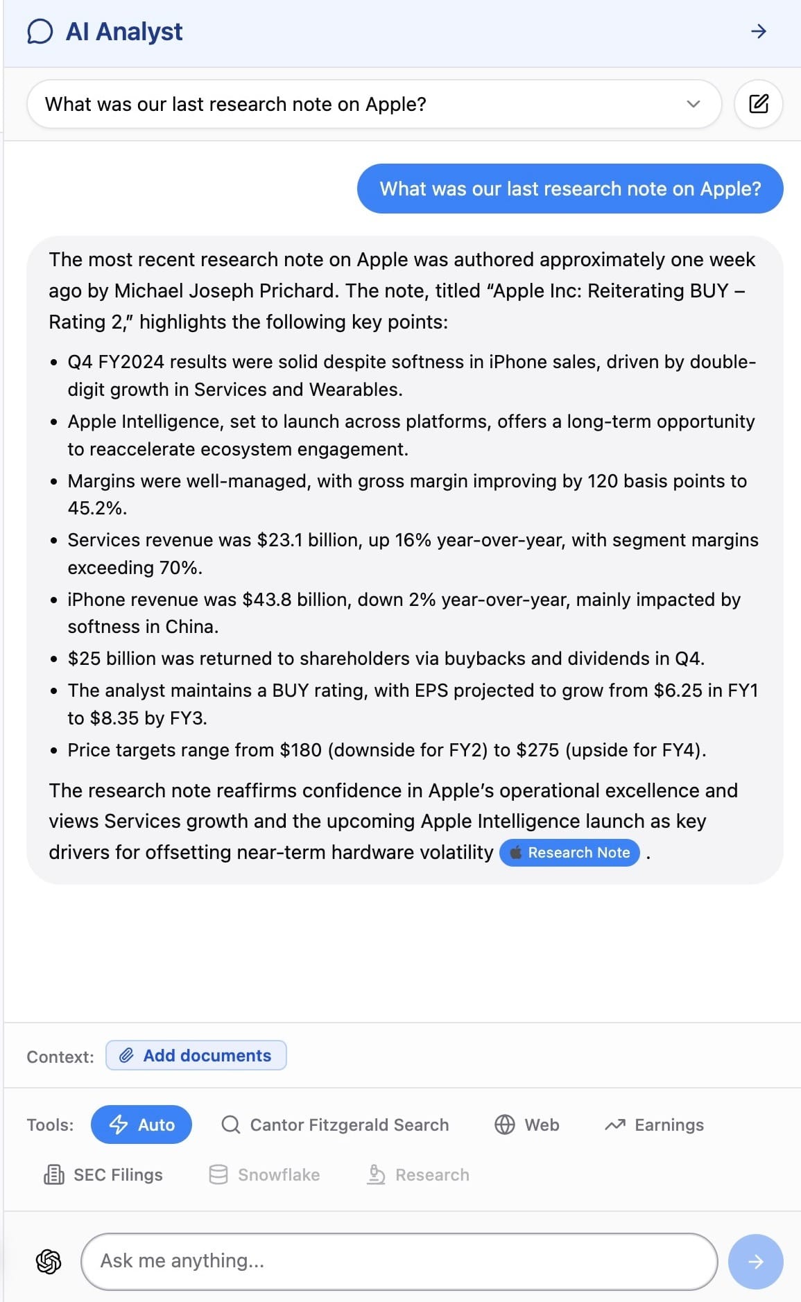 Basis chat interface